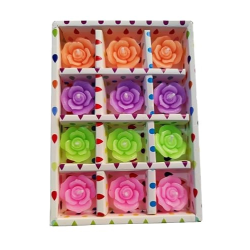 Colorful Rose and Flower Shaped Scented Tealight Candles